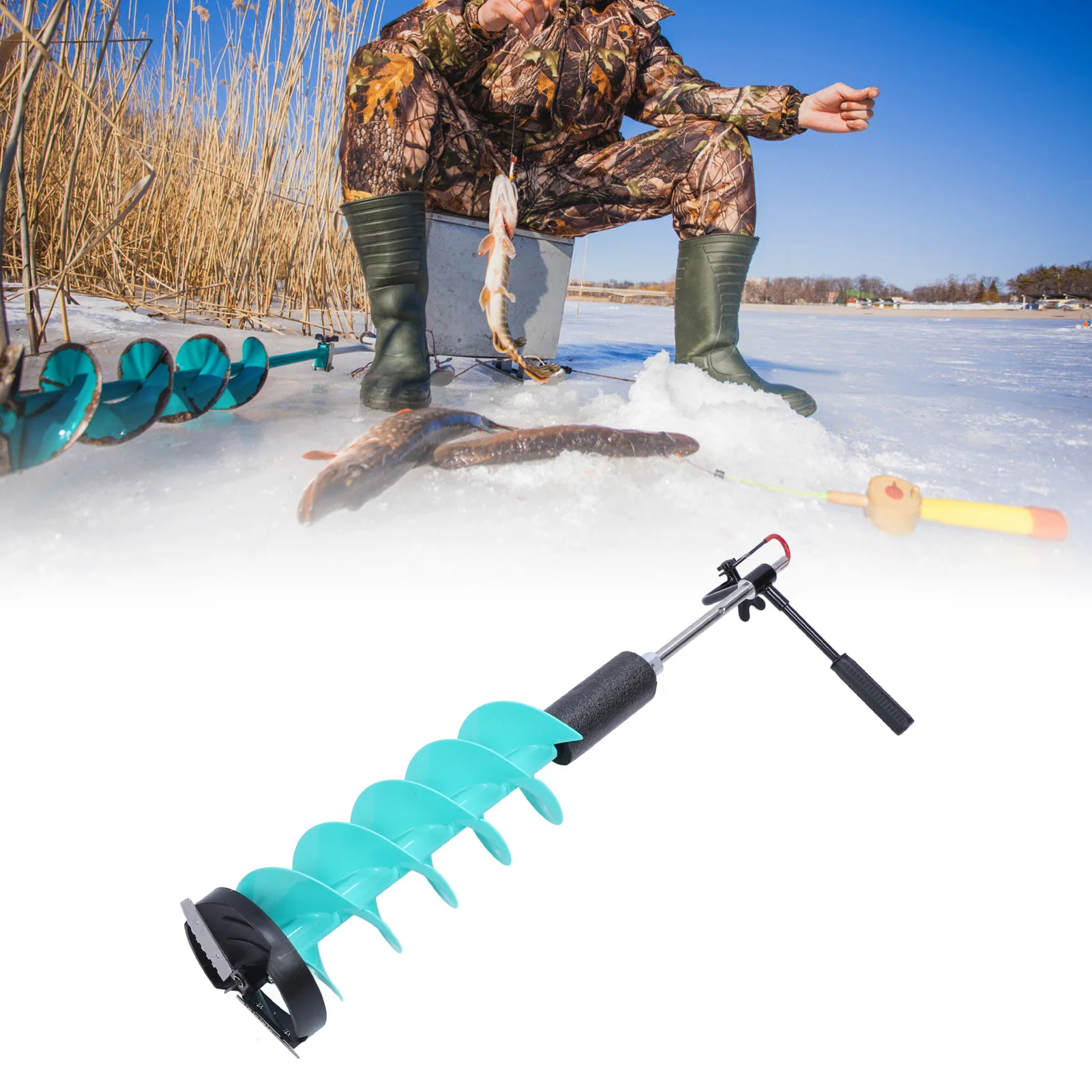 전동식 얼음 청소 키트, 8인치 얼음 드릴 헤드(날카로 - Fishing Rod Ice 리뷰 및 가격