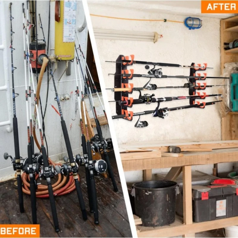 차고 벽에 부착하여 사용할 수 있는 낚싯대 거치대, 부 - Fishing Rod Rack 리뷰 및 가격