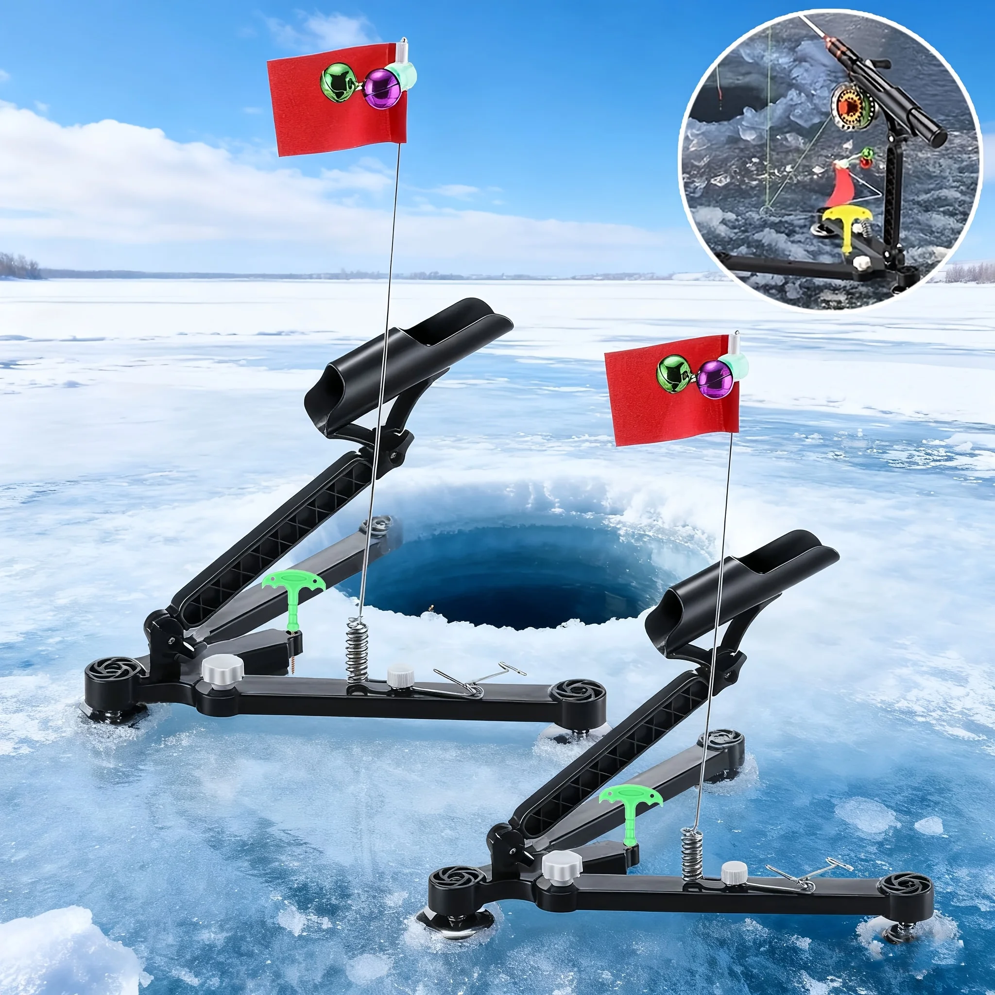 얼음 낚싯대 거치대 1세트 - 낚싯대용 벨(색상 임의) - Fishing Rod Ice 리뷰 및 가격
